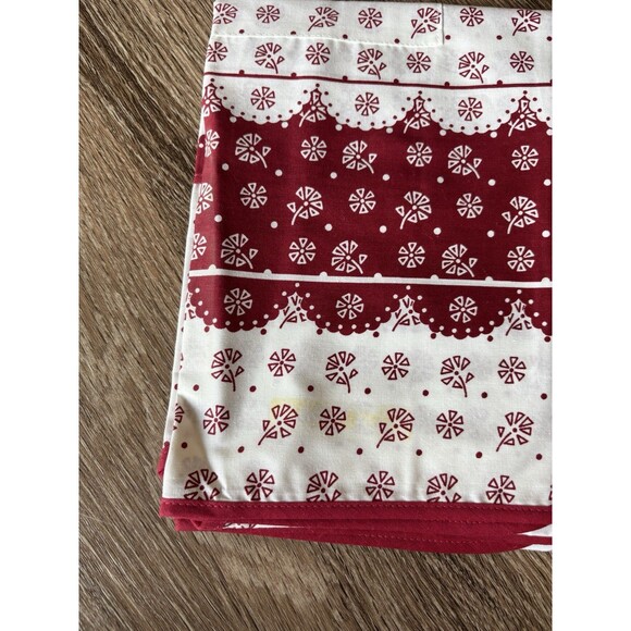 Red Floral Vintage Apron Cotton From West Germany With Pocket Cottage Core - Picture 3 of 5
